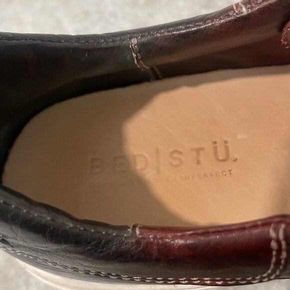 Bed Stu Azeli Sneakers Womens 10 Rust Red Contrast Color Leather Lace Up Shoes - Picture 8 of 11